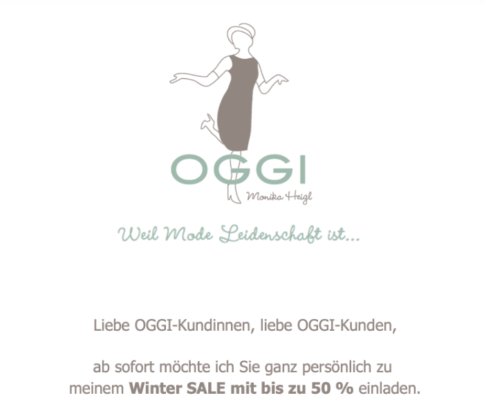 Winter-Sale bei OGGI in München
